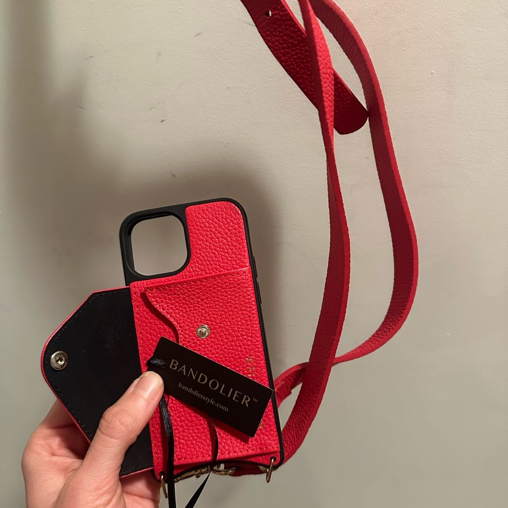 Bandolier Red Crossbody Phone Case with Strap - iPhone 13 mini - Picture 3 of 8